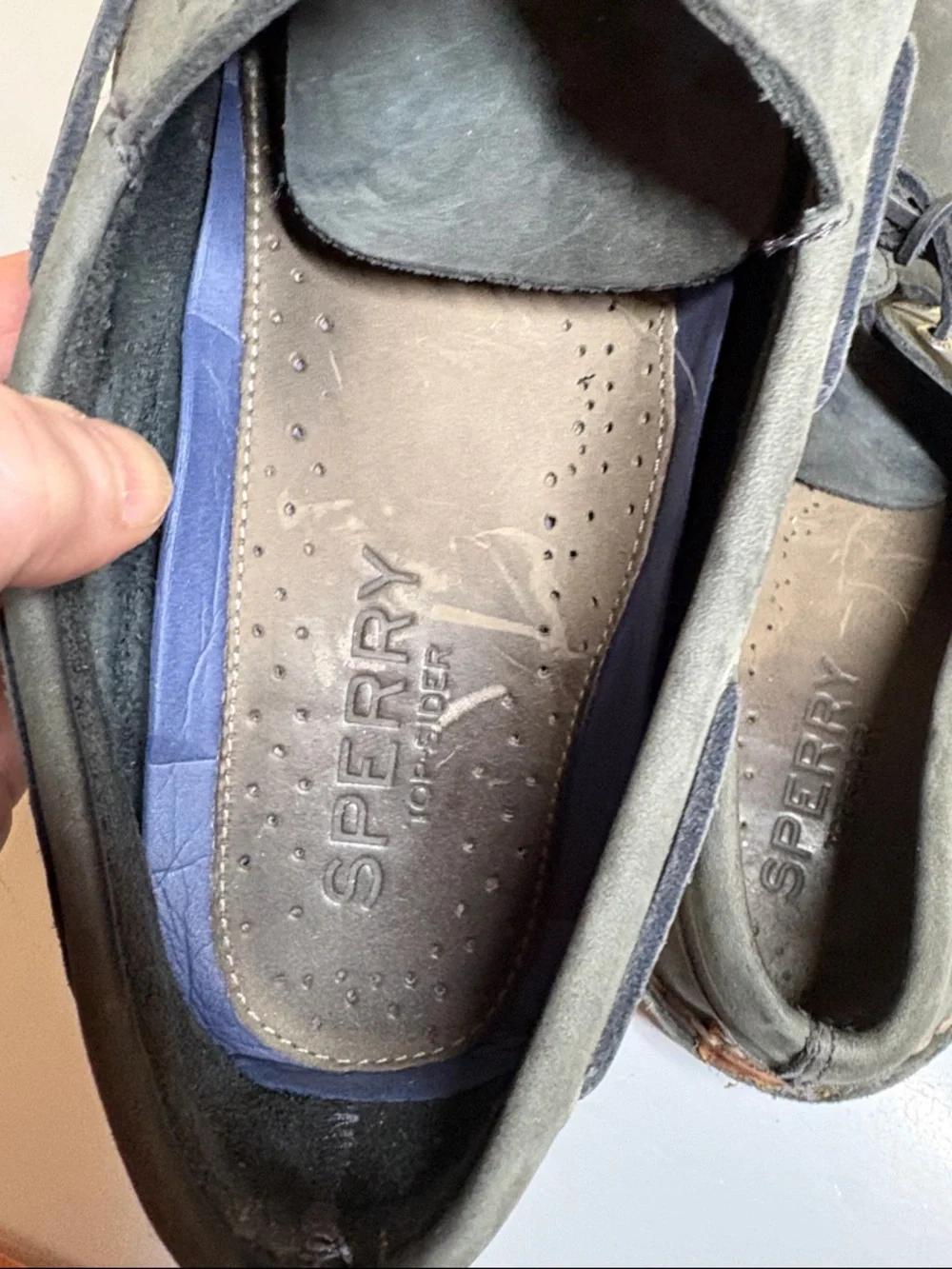 Sperry Topside Gray Leather Non-Marking Boat Shoe Size 12